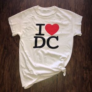 Custom Distressed I love DC T-shirt